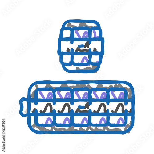 resistance tubes fitness tool icon doodle illustration