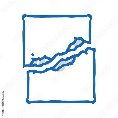 torn paper fracture icon doodle illustration