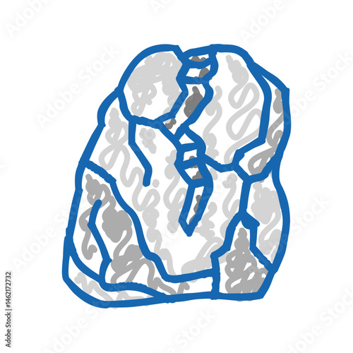 splitting rock fracture icon doodle illustration