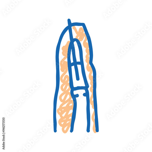 dislocated joint fracture icon doodle illustration