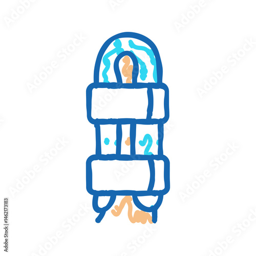 surgical pin for fracture icon doodle illustration