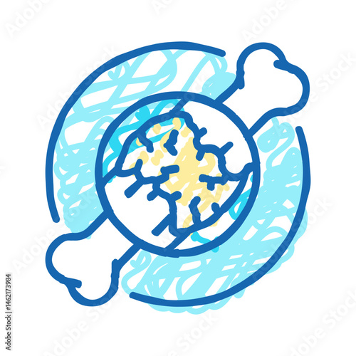 bone healing fracture injury icon doodle illustration