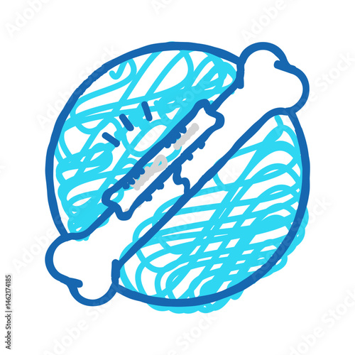 emergency room fracture injury icon doodle illustration