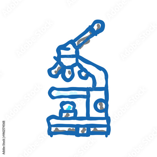 microscope genetic engineering icon doodle illustration