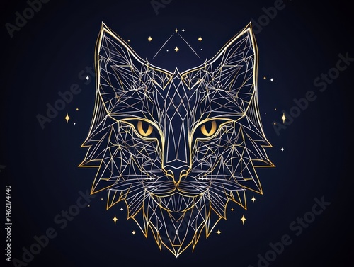 Geometric Cat Portrait
