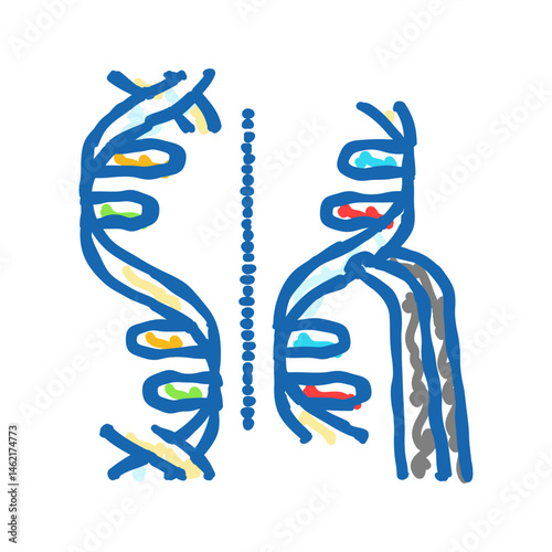 genome editing genetic engineering icon doodle illustration