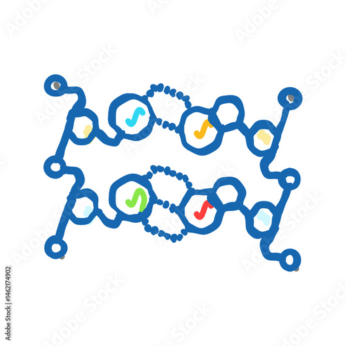 dna fragment genetic engineering icon doodle illustration