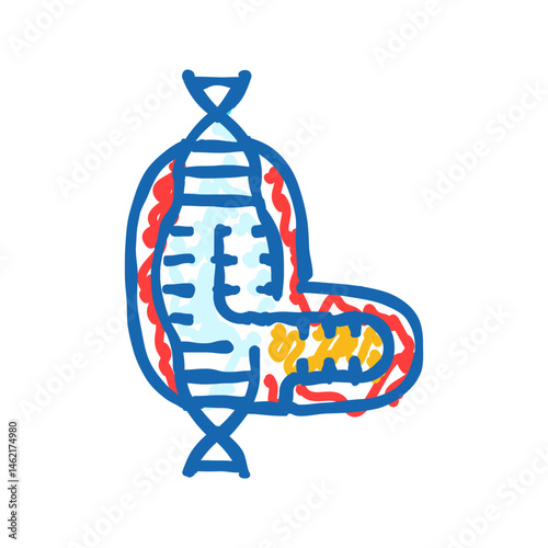 crispr tool genetic engineering icon doodle illustration