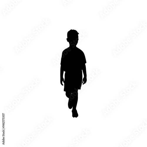 A small child soccer player stands in various poses.