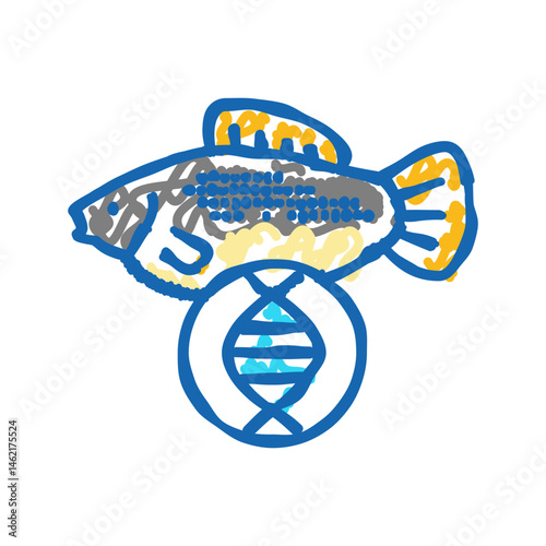 molecular structure genetic icon doodle illustration