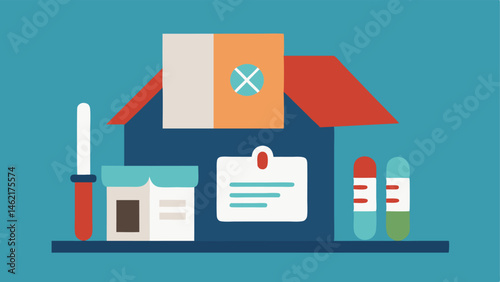 Genetic Testing Kit A vector representation of a home genetic testing kit with an od box swabs and instruction manual symbolizing the start of personalized treatments.