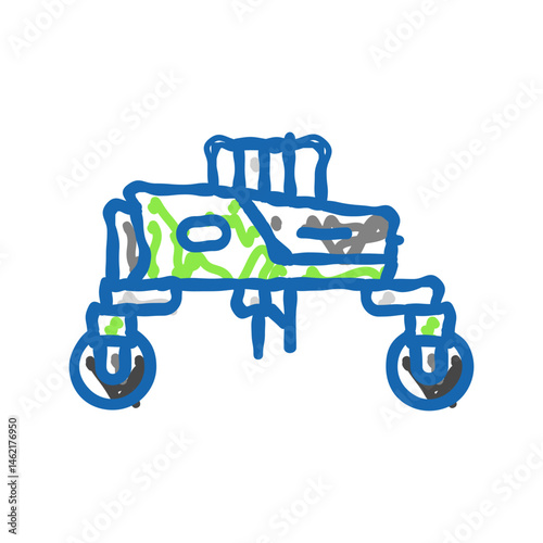 agricultural robot harvests icon doodle illustration