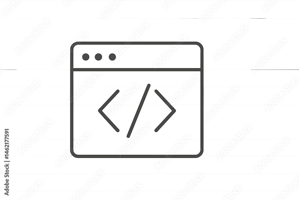 Vector illustration of a code editor window symbolizing programming and software development in a modern digital environment Vector illustration of a code editor window symbolizing programming and software development in a modern digital environment