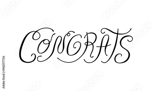 Congrats handwritten vector elegant quote. Calligraphy lettering for valentine holiday, wedding, birthday and christmas greeting cards and invitations