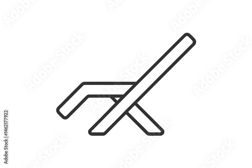 Relaxing lounge chair icon designed in a minimal vector style for modern interiors and outdoor spaces