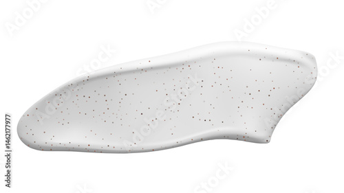 A smear of white sugar scrub with rich texture for skincare and foam design in PNG format, ideal for use as background in facial cleanser, beauty product and body care concepts.