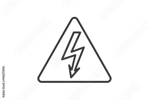 Warning sign indicating electric danger with a lightning bolt within a triangle outline