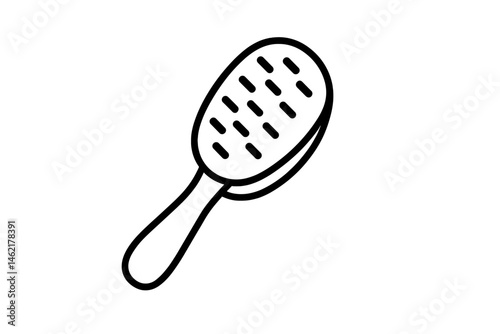 Simple vector illustration of a hairbrush design suitable for various digital and print projects