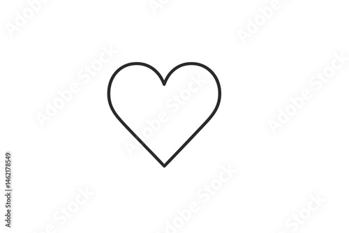 Simple vector illustration of a heart outline emphasizing love and emotions in a minimalist design suitable for various applications