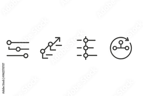 Vector illustration icons depicting various user interface controls and graphical elements for design applications