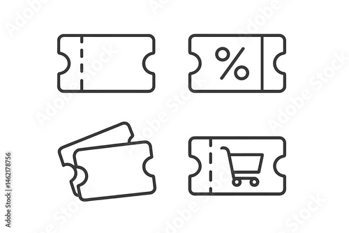 Vector illustration of various ticket designs for promotions and purchases suitable for digital marketing and e-commerce