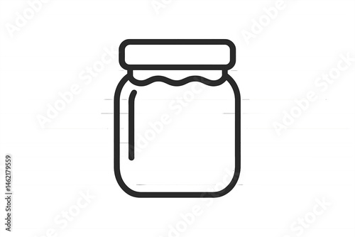Simple vector illustration of a jar used for storing food items and condiments in various culinary applications