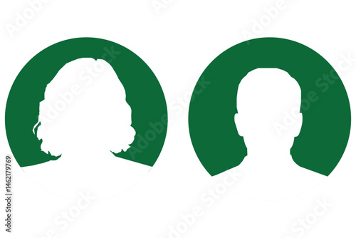 Silhouettes people avatar profiles vector eps