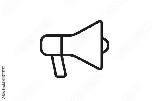 Vector illustration of a megaphone icon representing communication and announcements in a simple design