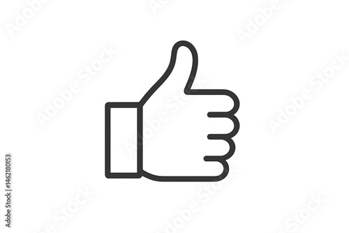 Vector illustration of a thumbs up icon symbolizing approval and positivity in communication and design