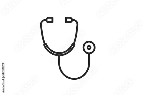 Vector illustration of a stethoscope representing healthcare and medical activities in a minimalist style