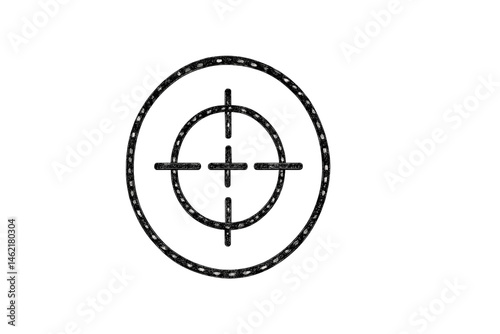 Vector illustration of a target icon with concentric circles and crosshairs for use in design projects and applications