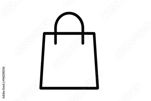 Minimalist vector illustration of a shopping bag designed for e-commerce and retail applications