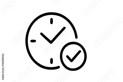 Clock icon illustration showcasing time management and efficiency in a simplified design for various applications