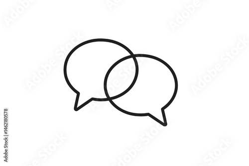 Vector illustration of two speech bubbles representing conversation and communication in a digital context