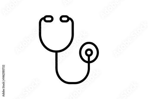 Vector illustration of a stethoscope symbol representing healthcare and medical services in a minimalist design