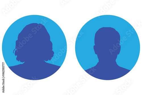 Silhouettes people avatar profiles illustration portrait black vector eps 10