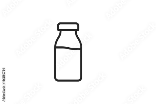 Simple vector illustration of a milk bottle in a minimalist style showcasing a clean and modern design approach