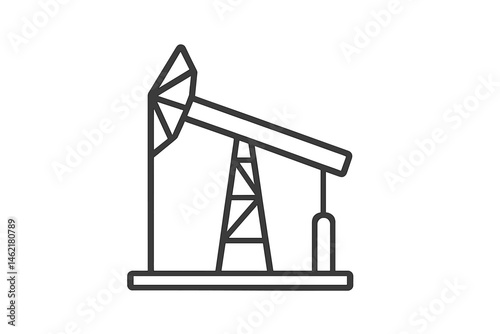 Vector illustration of an oil pump jack on a flat surface illustrating energy extraction innovation