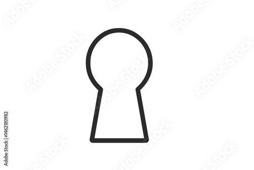 Simple vector illustration of a keyhole icon for security and privacy concepts in design projects