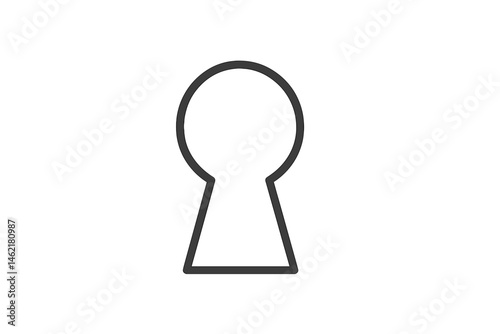 Keyhole vector illustration icon featuring a simple design in black outline style with a minimalist approach