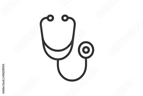 Vector illustration of a stethoscope symbol representing healthcare and medical practice in a simple design