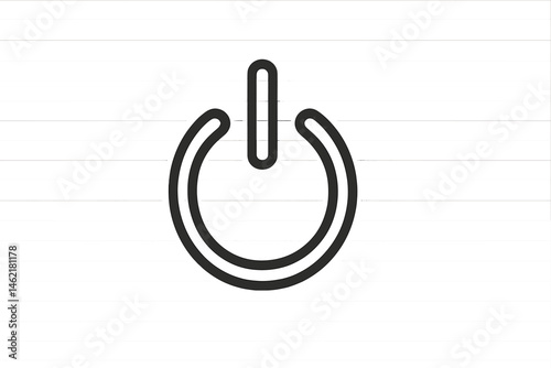 Power button vector icon representing technology and energy control in a simple design