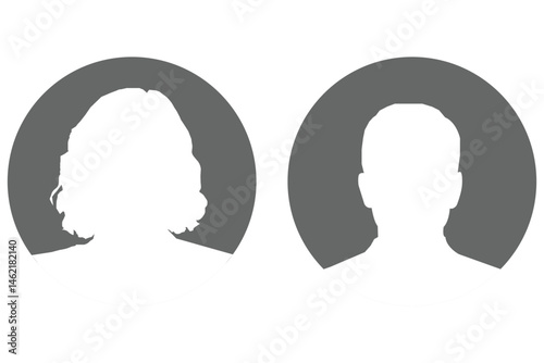Silhouettes people avatar profiles illustration portrait black vector eps 10