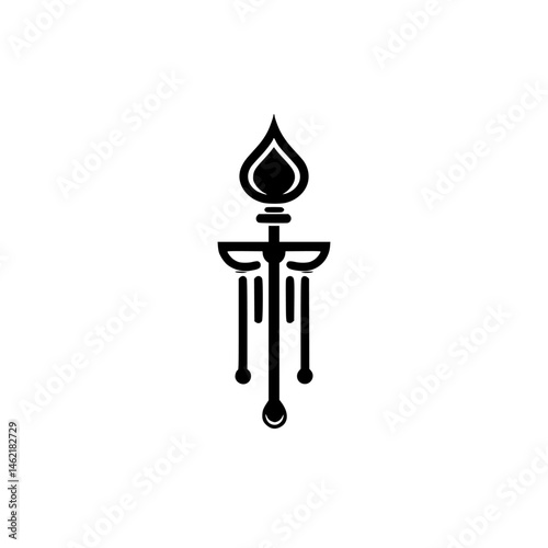 Vector illustration of a decorative candle holder with flowing elements for modern decor