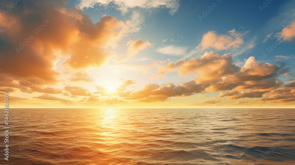 Obraz premium ocean sunlight bursting through clouds