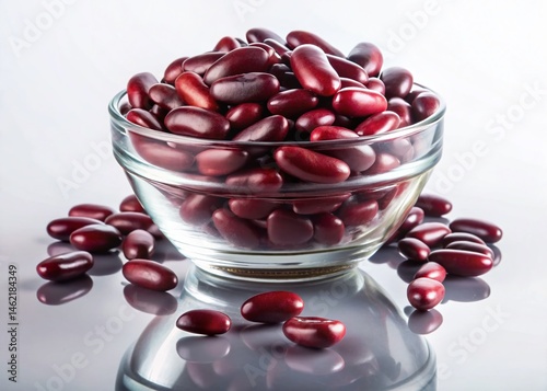 Four Red Kidney Beans on Clear Background - Long Exposure Photography