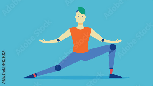 Home Workouts A fitness enthusiast practices yoga poses using a bionic leg that helps maintain balance and alignment while performing stretches.