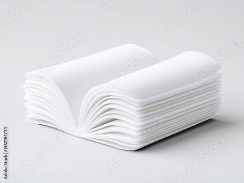 Open book stack on plain background