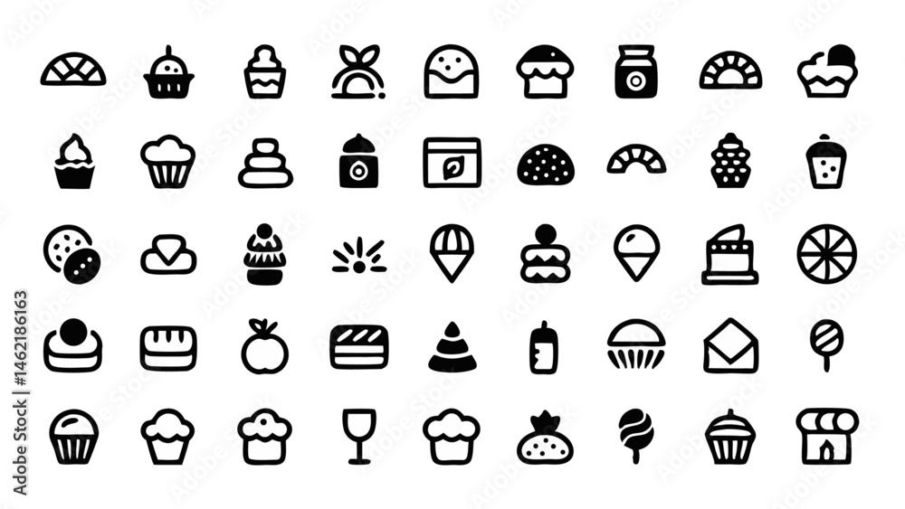 Innovative set of conceptual vector icons in flat linear design for use in digital design and branding Innovative set of conceptual vector icons in flat linear design for use in digital design and branding