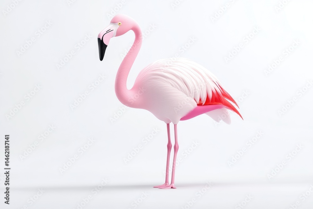 Fototapeta premium Pink flamingo, elegant pose